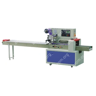 Горизонтальная упаковочная машина DXDZ-450B NEW (3 серв., H-100mm, L130-450mm, S400mm, 50-180mm, краш., трансп, рег.форм еврослот)